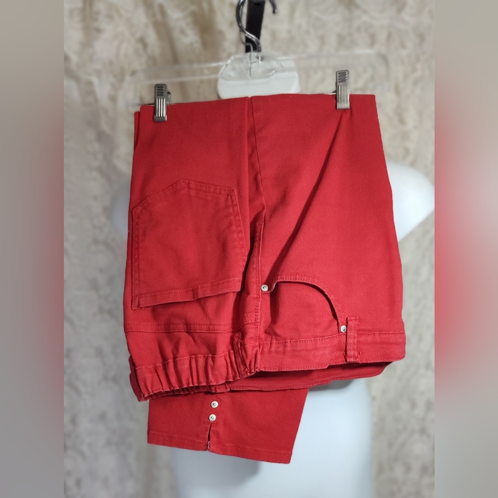 Gloria Vanderbilt Red Cargo Denim Jean Pants